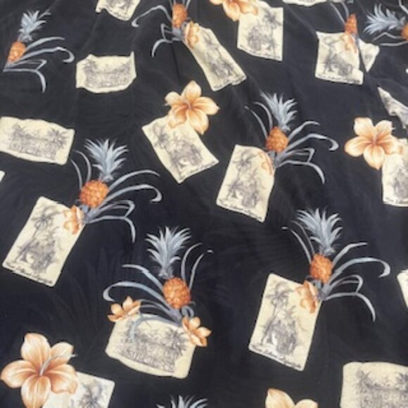 Jamaica Jaxx Silk Hawaiian Shirt Mens XL Black Button Up Short Sleeve EUC - Picture 4 of 10
